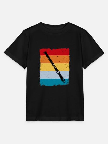 Retro Blockflöte - Stanley/Stella Kinder T-Shirt MINI CREATOR - Schwarz
