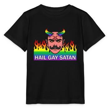 Hail-Gay Satan - Stanley/Stella Kinder T-Shirt MINI CREATOR  - Schwarz - Vorne - Mikhail (115cm)