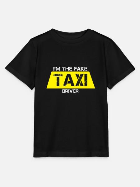 Regalo divertido de los conductores de taxi de I Am The Fake Taxi Driver - Camiseta para niños MINI CREATOR de Stanley/Stella - negro