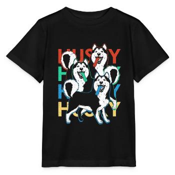 Husky - Stanley/Stella MINI CREATOR Kids’ T-Shirt - black - Front - Mikhail (115cm)