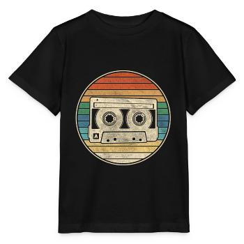 Cassette Retro Cassette - T-shirt bio MINI CREATOR Stanley/Stella Enfant - noir - Devant - Mikhail (115cm)