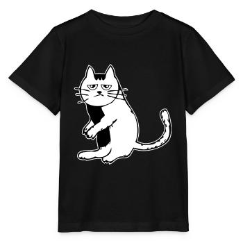 cat tired - Stanley/Stella MINI CREATOR Kids’ T-Shirt - black - Front - Mikhail (115cm)