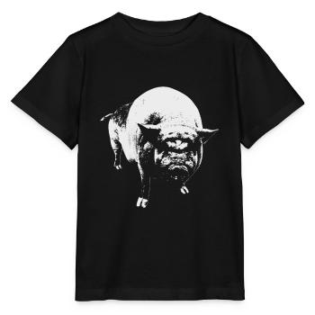 Schwein Hängebauchschwein Keiler - Stanley/Stella Kinder T-Shirt MINI CREATOR  - Schwarz - Vorne - Mikhail (115cm)