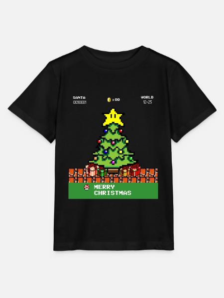 Frohe Weihnachten Gamer Pixel Tannebaum - T-shirt MINI CREATOR barn från Stanley/Stella - svart