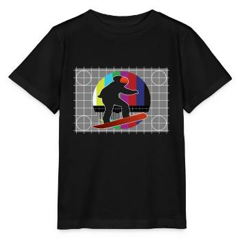 TV signal snowboard - Stanley/Stella MINI CREATOR Kids’ T-Shirt - black - Front - Mikhail (115cm)