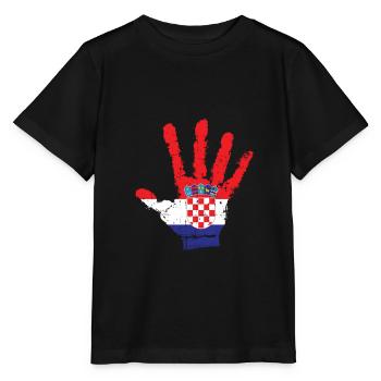 Kroatien Handabdruck Patriot DNA - Stanley/Stella Kinder T-Shirt MINI CREATOR  - Schwarz - Vorne - Mikhail (115cm)