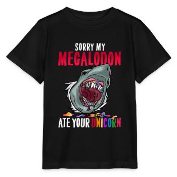 Megalodon Unicorn T-Shirt Primeval Dino Fossils - Stanley/Stella MINI CREATOR Kids’ T-Shirt - black - Front - Mikhail (115cm)