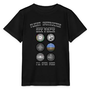FLIGHT INSTRUCTOR SIXPACK Geschenk Für Fluglehrer - Stanley/Stella Kinder T-Shirt MINI CREATOR  - Schwarz - Vorne - Mikhail (115cm)