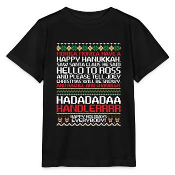Monica Monica Happy Hanukkah Happy Santa - Stanley/Stella MINI CREATOR Kids’ T-Shirt - black - Front - Mikhail (115cm)
