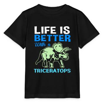 Triceratops - T-shirt bio MINI CREATOR Stanley/Stella Enfant - noir - Devant - Mikhail (115cm)