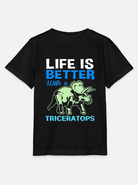 Triceratops - Stanley/Stella Kinder T-Shirt MINI CREATOR - Schwarz