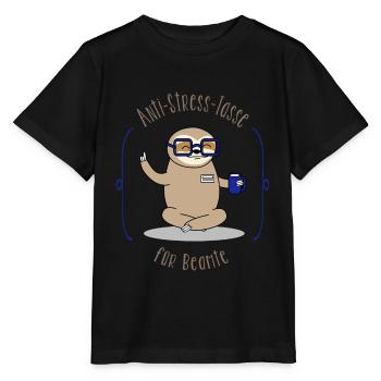 Funny official gift sloth - Stanley/Stella MINI CREATOR Kids’ T-Shirt - black - Front - Mikhail (115cm)
