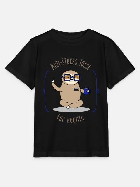 Lustiges Beamten Geschenk Faultier - Stanley/Stella Kinder T-Shirt MINI CREATOR  - Schwarz