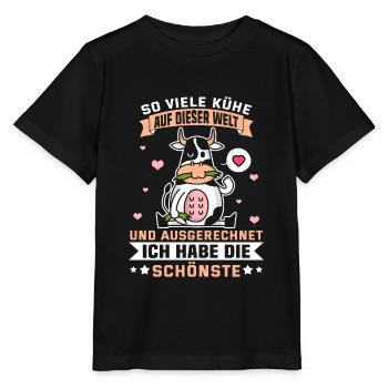 Drôle vache de boeuf sort agriculteur cadeau Geek - T-shirt bio MINI CREATOR Stanley/Stella Enfant - noir - Devant - Mikhail (115cm)