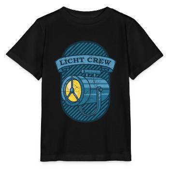 LIGHT CREW Retro light lighting technician gift - Stanley/Stella MINI CREATOR Kids’ T-Shirt - black - Front - Mikhail (115cm)