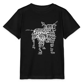 Association anglaise Bull Terrier Silhouette - T-shirt bio MINI CREATOR Stanley/Stella Enfant - noir - Devant - Mikhail (115cm)