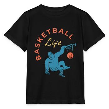 Basketball design for kids with basketball theme - Stanley/Stella MINI CREATOR Kids’ T-Shirt - black - Front - Mikhail (115cm)