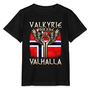 Viking Walhalla T-Shirt Valkyrie Norway Wings - Stanley/Stella MINI CREATOR Kids’ T-Shirt - black - Front - Mikhail (115cm)