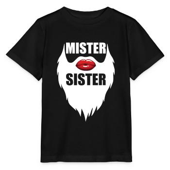 Mister Sister Bearded Lèvres Rouges Drôle - T-shirt bio MINI CREATOR Stanley/Stella Enfant - noir - Devant - Mikhail (115cm)