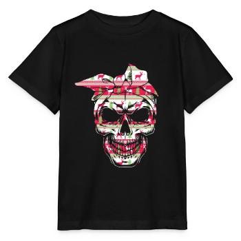 Christmas Skull Lady With Bandana Ugly Sweater - Stanley/Stella Kinder T-Shirt MINI CREATOR  - Schwarz - Vorne - Mikhail (115cm)