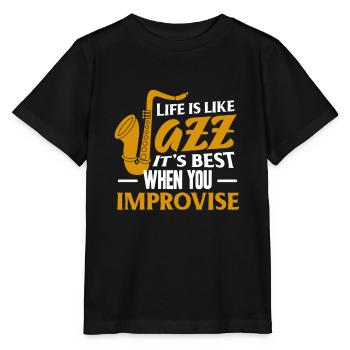 jazz - T-shirt bio MINI CREATOR Stanley/Stella Enfant - noir - Devant - Mikhail (115cm)