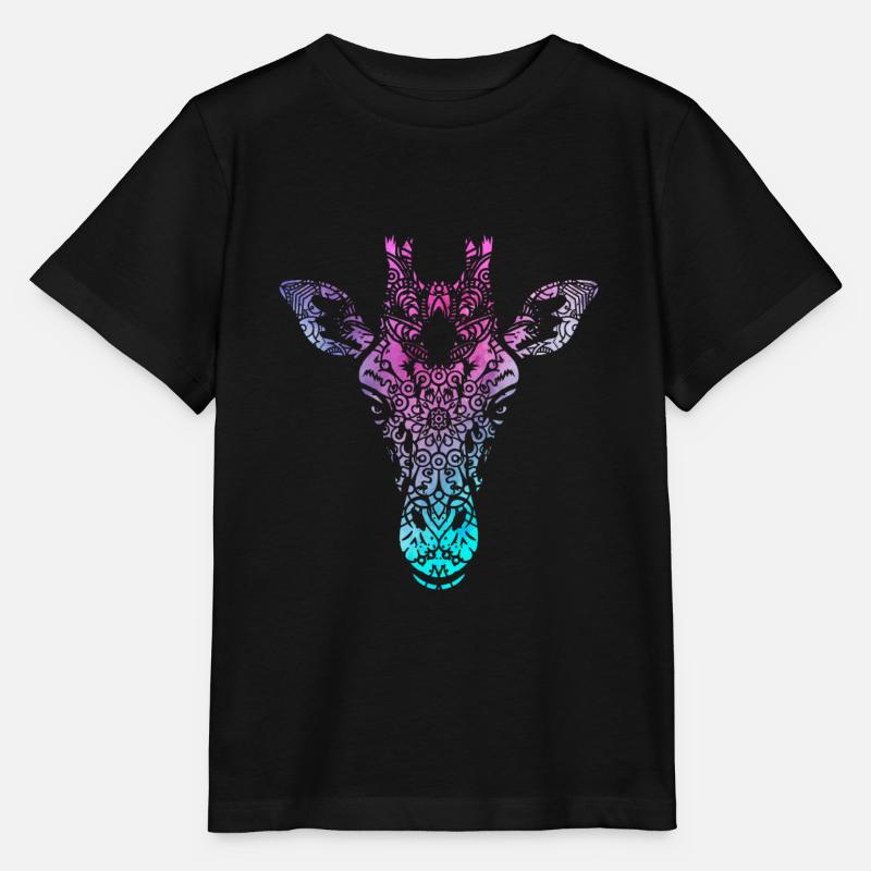Giraffe vintage mandala dessin - T-shirt bio MINI CREATOR Stanley/Stella Enfant - noir