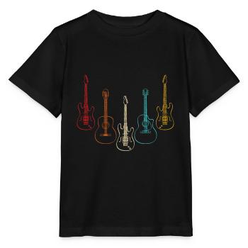 Gitarre - Stanley/Stella Kinder T-Shirt MINI CREATOR  - Schwarz - Vorne - Mikhail (115cm)