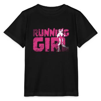 Runner running girl - Stanley/Stella MINI CREATOR Kids’ T-Shirt - black - Front - Mikhail (115cm)
