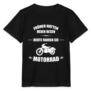 Motorradfahrer - Stanley/Stella Kinder T-Shirt MINI CREATOR  - Schwarz - Vorne - Mikhail (115cm)