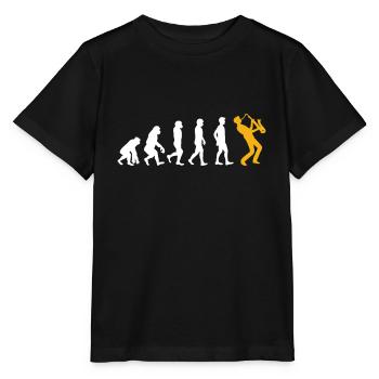 Evolution saxophone - Stanley/Stella MINI CREATOR Kids’ T-Shirt - black - Front - Mikhail (115cm)