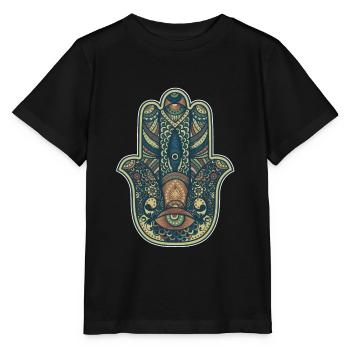 Hand der Fatima-Meditation - Stanley/Stella Kinder T-Shirt MINI CREATOR  - Schwarz - Vorne - Mikhail (115cm)