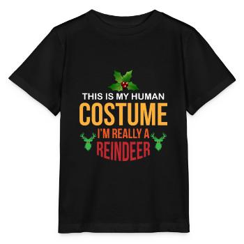 Costume de renne - T-shirt bio MINI CREATOR Stanley/Stella Enfant - noir - Devant - Mikhail (115cm)