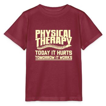Physiotherapist - Stanley/Stella MINI CREATOR Kids’ T-Shirt - burgundy - Front - Kain (125cm)