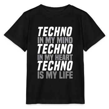 Techno - T-shirt bio MINI CREATOR Stanley/Stella Enfant - noir - Devant - Mikhail (115cm)