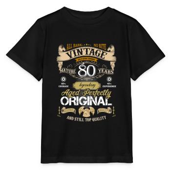 80th birthday - Stanley/Stella MINI CREATOR Kids’ T-Shirt - black - Front - Mikhail (115cm)