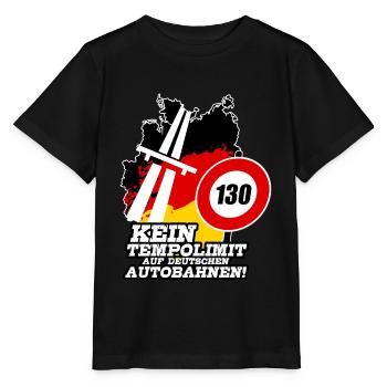 KEIN TEMPOLIMIT AUF DEUTSCHEN AUTOBAHNEN Geschenk - Stanley/Stella Kinder T-Shirt MINI CREATOR  - Schwarz - Vorne - Mikhail (115cm)