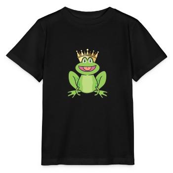 Sweet Frog Prince - Prince Frog cartoon - Stanley/Stella MINI CREATOR Kids’ T-Shirt - black - Front - Mikhail (115cm)