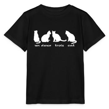 Un Deux Trois Cat Cats - Stanley/Stella MINI CREATOR Kids’ T-Shirt - black - Front - Mikhail (115cm)