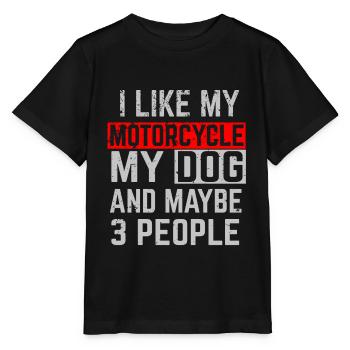 Motard chien chien sort - T-shirt bio MINI CREATOR Stanley/Stella Enfant - noir - Devant - Mikhail (115cm)
