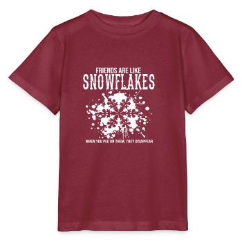 Flocons de neige - T-shirt bio MINI CREATOR Stanley/Stella Enfant - bordeaux - Devant - Kain (125cm)