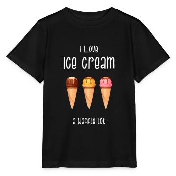 Eiscreme Eis Softeis Waffel Eisdiele Geschenk - Stanley/Stella Kinder T-Shirt MINI CREATOR  - Schwarz - Vorne - Mikhail (115cm)