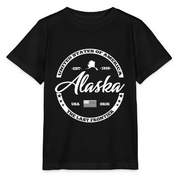 Cadeaux Alaska USA USA United States - T-shirt bio MINI CREATOR Stanley/Stella Enfant - noir - Devant - Mikhail (115cm)