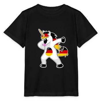 Einhorn Germany football European championship - Stanley/Stella MINI CREATOR Kids’ T-Shirt - black - Front - Mikhail (115cm)