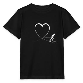 Herz Langlauf - Stanley/Stella Kinder T-Shirt MINI CREATOR  - Schwarz - Vorne - Mikhail (115cm)