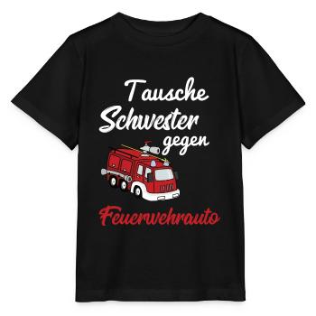 Échange de soeur contre un camion de pompiers - T-shirt bio MINI CREATOR Stanley/Stella Enfant - noir - Devant - Mikhail (115cm)