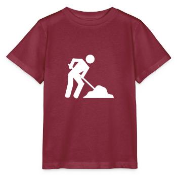 Construction worker knows - Stanley/Stella MINI CREATOR Kids’ T-Shirt - burgundy - Front - Kain (125cm)