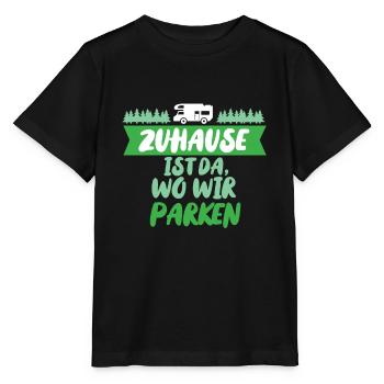 Zuhause ist da, wo wir parken - Stanley/Stella Kinder T-Shirt MINI CREATOR  - Schwarz - Vorne - Mikhail (115cm)