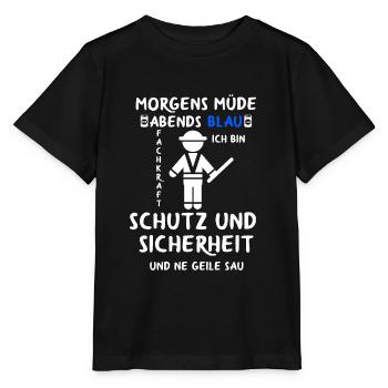 Security Türsteher Sicherheitsdienst Aufpasser - Stanley/Stella Kinder T-Shirt MINI CREATOR  - Schwarz - Vorne - Mikhail (115cm)