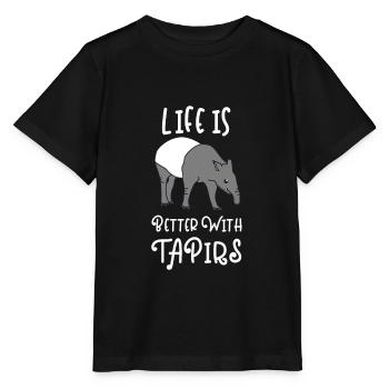 La vie est meilleure avec tapir tapir - T-shirt bio MINI CREATOR Stanley/Stella Enfant - noir - Devant - Mikhail (115cm)
