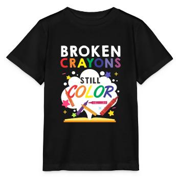 Colored pencil colors mental health - Stanley/Stella MINI CREATOR Kids’ T-Shirt - black - Front - Mikhail (115cm)
